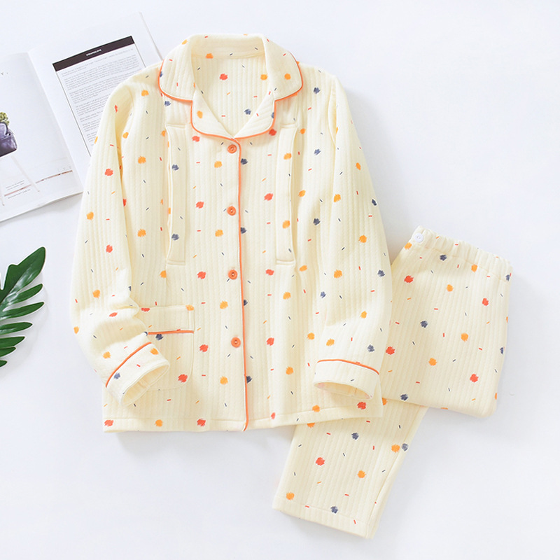 라펠-에어 코튼-폴카 도트-옐로우