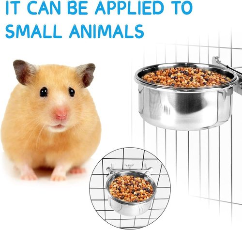 Parrot food cup stainless steel food bowl food box food bowl water basin water cup trough bird special feed anti-spill food cup