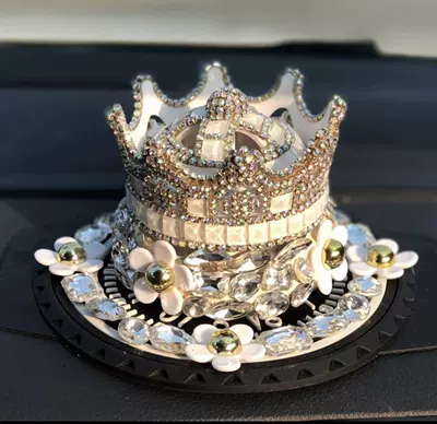 Perfume Holder Car Ornaments Girls: Perfplant seat - 11-crown-set-with-flowers