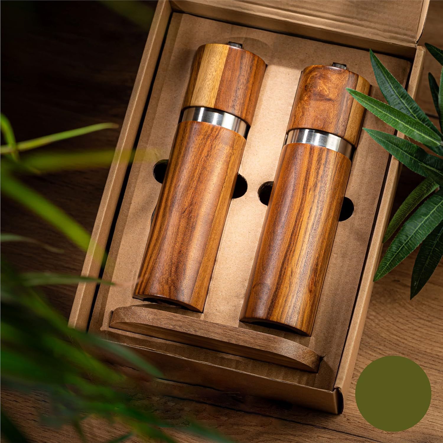 Molino de pimienta de madera Molino de sal de pimienta de madera Molino de pimienta manual Molino de sal de mar de pimienta ajustable