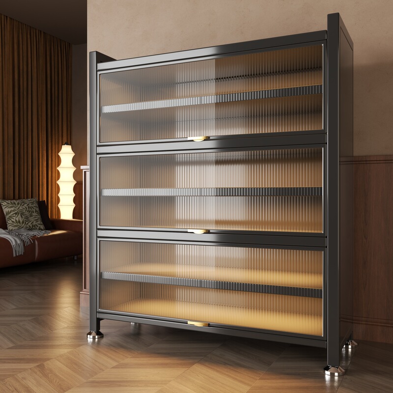 Steel Shoe Cabinet for Home Entrance Multi-Layer Storage Cabinet Entrance Large-Capacity Storage Cabinet Metal Dust-Proof Shoe Rack