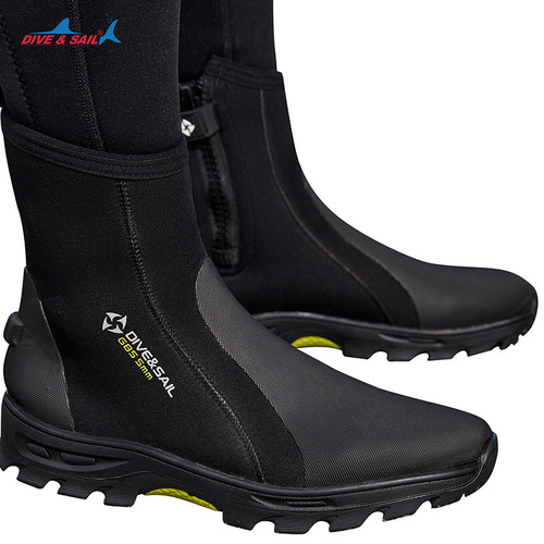 DIVE&SAIL diving shoes 5MM high-top hard-soled beach anti-scratch anti-slip river tracing shoes snorkeling fins diving boots