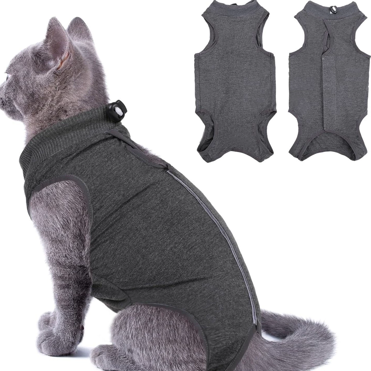 Костюм для реабилитации кошек, комбинезон для домашних животных после операции, антилизать рубашку для стерилизации брюшной полости