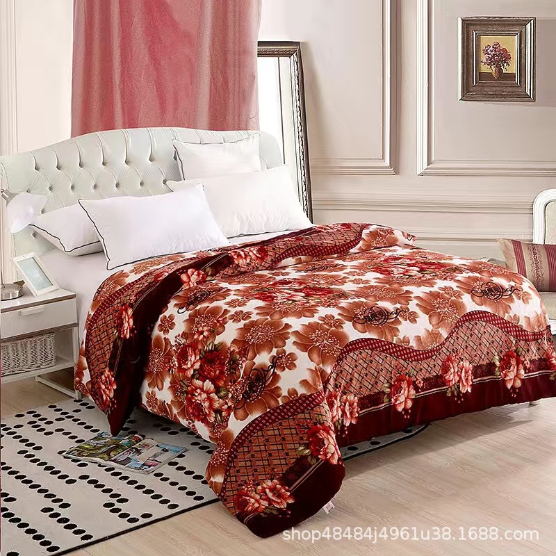 Flange edredón más edredón cubierta doble una sola pieza de lana de coral de doble cara de lana de invierno