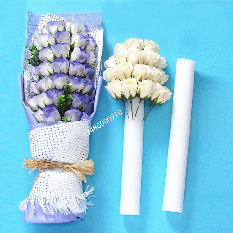 5cm实心泡沫板棒EPE珍珠棉管花店插花用圆柱白色填充易用实惠