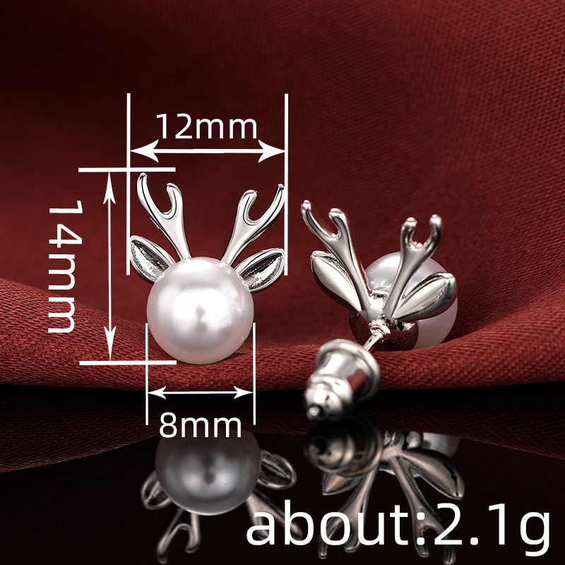 Boucles d'oreilles en bois de cerf pour femme en perles mignonnes Cao Shi, boucles d'oreilles à la mode, bijoux assortis pour Noël, cadeau_voghion.com