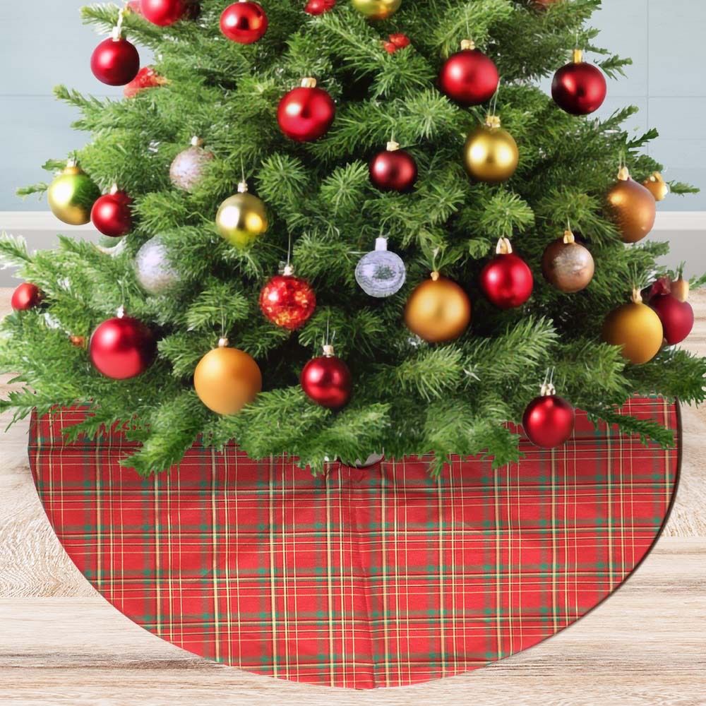 Falda de árbol a cuadros de Navidad de nuevo estilo transfronterizo, lujo ligero, artesanía a rayas a cuadros de estilo europeo, decoración de escena navideña al por mayor image 3