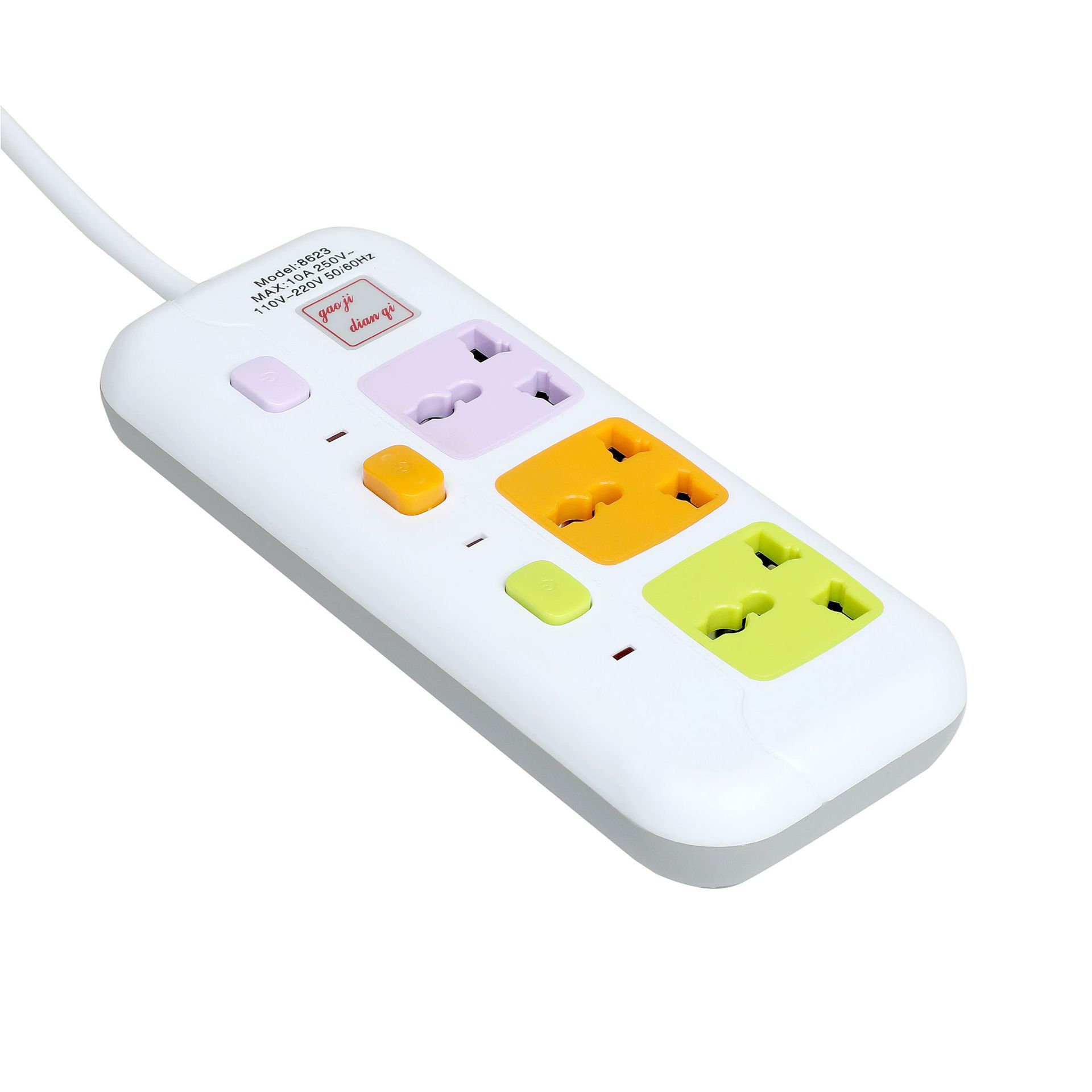 8623 # 8624 # USB 3 interruptores independientes con lámparas de color mezcladas en inglés enchufe de comercio exterior de América del Sur