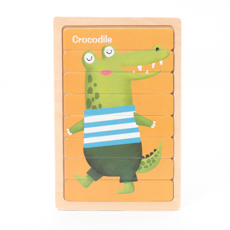 Venta directa de fábrica de bloques de construcción en forma de tira Montessori para bebés, rompecabezas de juguetes educativos para niños, venta al por mayor transfronteriza de juguetes de madera para ensamblar.