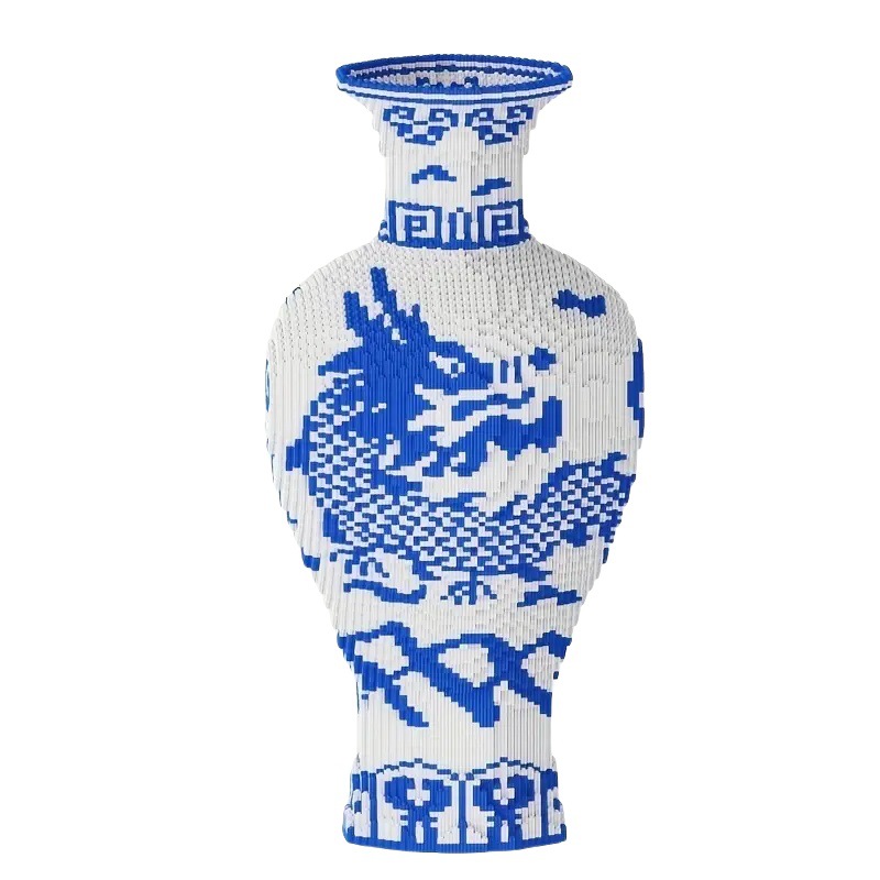 レゴ龍紋青花磁器瓶積み木益智の組み合わせに対応しています。