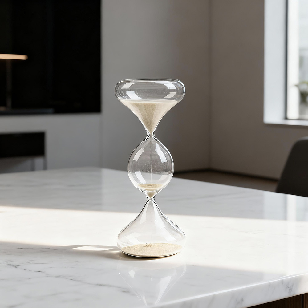 Reloj de arena de vidrio creativo de tres capas de geometría reloj de arena cronometrador de decoración de hogar nórdico al por mayor fábrica image 4