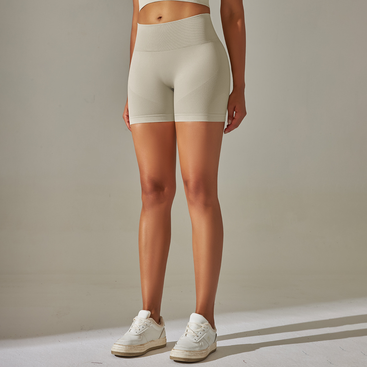 Pantaloni de yoga uni, tricotați fără cusături, culoare piersică, pentru ridicarea feselor și strângerea abdomenului, cu talie înaltă, pentru sport, alergare, fitness_voghion.com