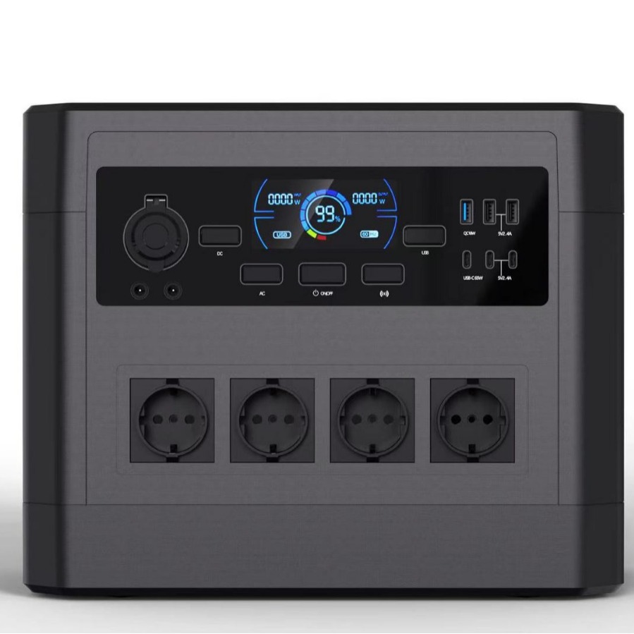 Estación de energía portátil de 2000 vatios con batería de litio para exteriores, fosfato de hierro y litio