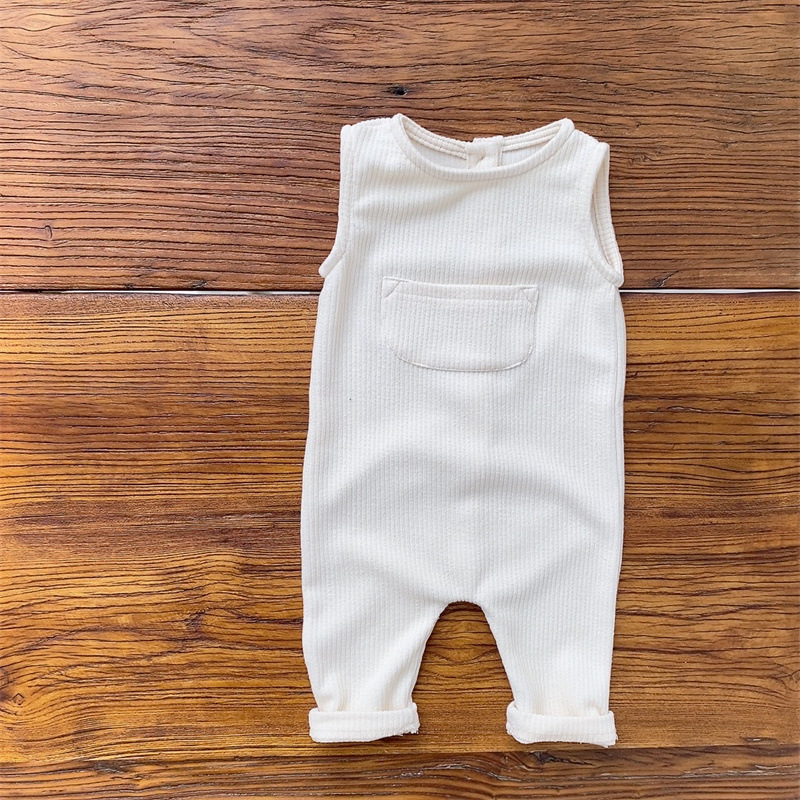 Ropa de bebé ins otoño estilo coreano ropa para niños mono de bebé bolsillo abierto hebilla mameluco niño vaina