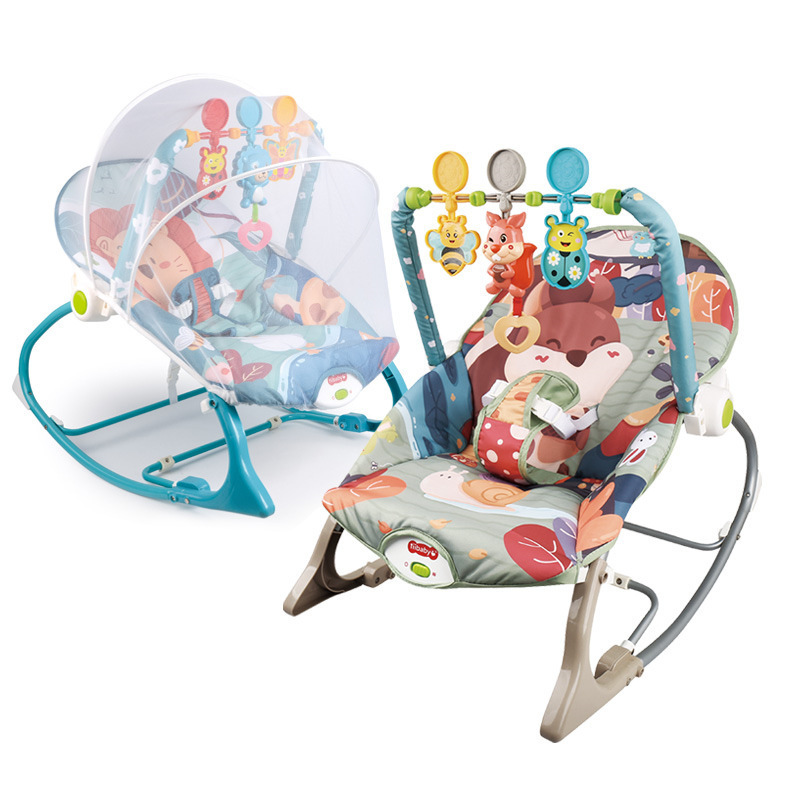 Transfronterizos de venta caliente bebé mecedora eléctrica estante de juguetes 0 - 1 años de bebé recién nacido tranquilizar y dormir sillón de música image 4