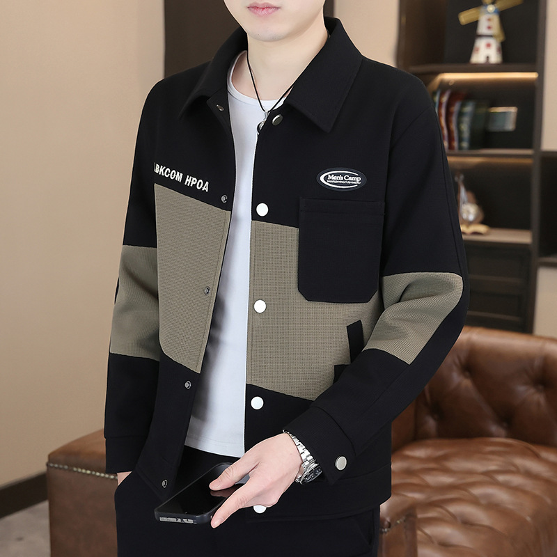 Venta al por mayor Douyin [estilo explosivo] campamento para hombres 2024 primavera y otoño chaqueta de solapa chaqueta casual de moda para hombres-P