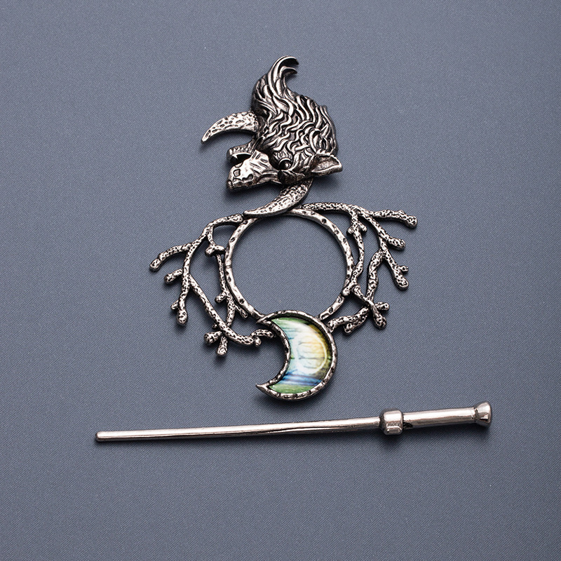 F714-3 고대 은늑대 머리 달 세트