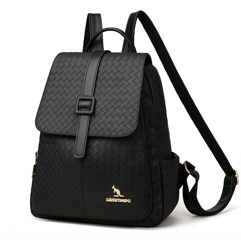 Mochila de venta caliente transfronteriza para mujer nueva moda tejido patrón mochila de gran capacidad casual para estudiantes de viaje