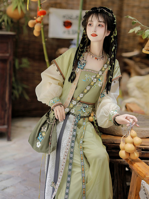 オリジナル漢服ブルマ、漢要素、毎日の通勤、多用途の春夏のスーパー妖精中国風スーツ、改良された宋時代のスタイル|undefined