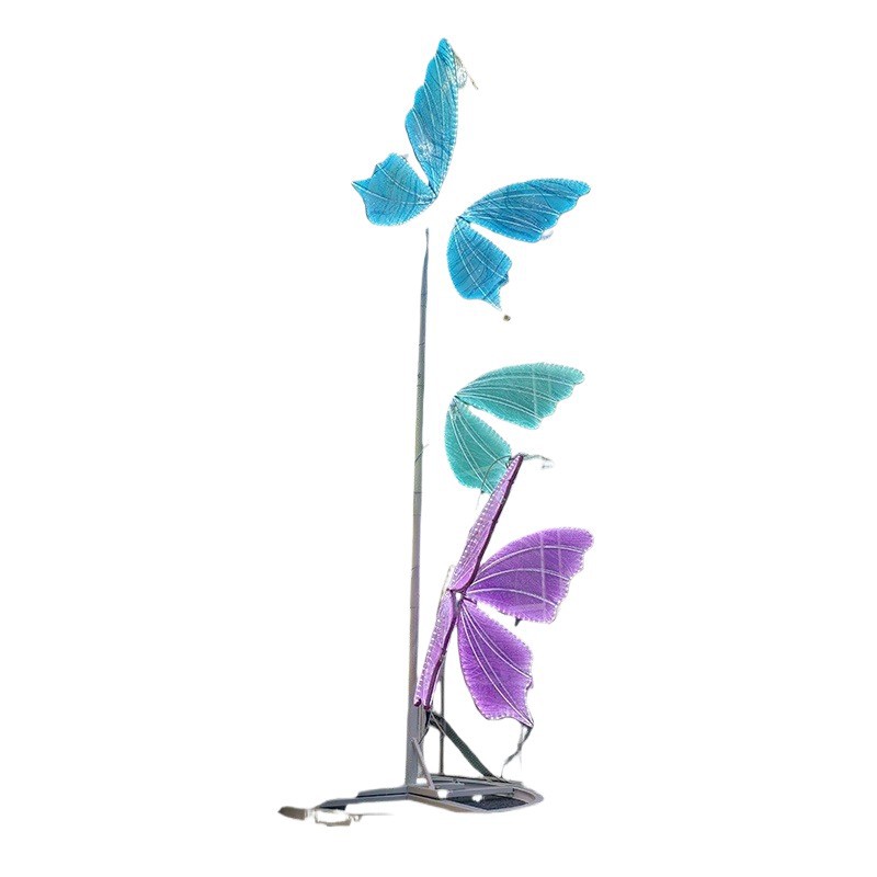 Clover de cuatro hojas, columna de mariposa, alas de tul tridimensional, simulación, mariposa, iluminación, decoración de bodas, accesorios de boda, lámparas