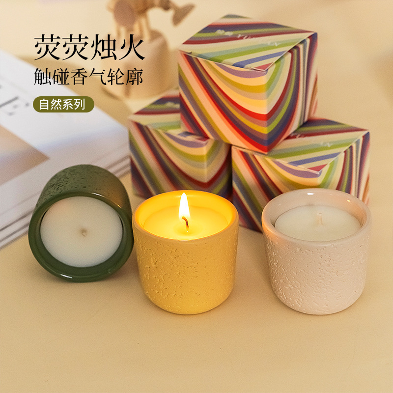 Iceland Moss Aromatherapy Candle Household Indoor Lasting Fresh Air Fragrance Ornaments Essential Oil Niche High-grade Gift Box