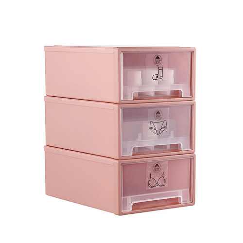 Wardrobe underwear storage box transparent drawer plastic household girls bra underwear underwear socks compartment organizing box