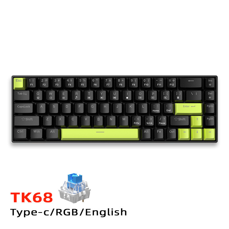 TK68机械键盘 RGB键线分离客制化青红轴电脑外设电竞游戏有线键盘|undefined