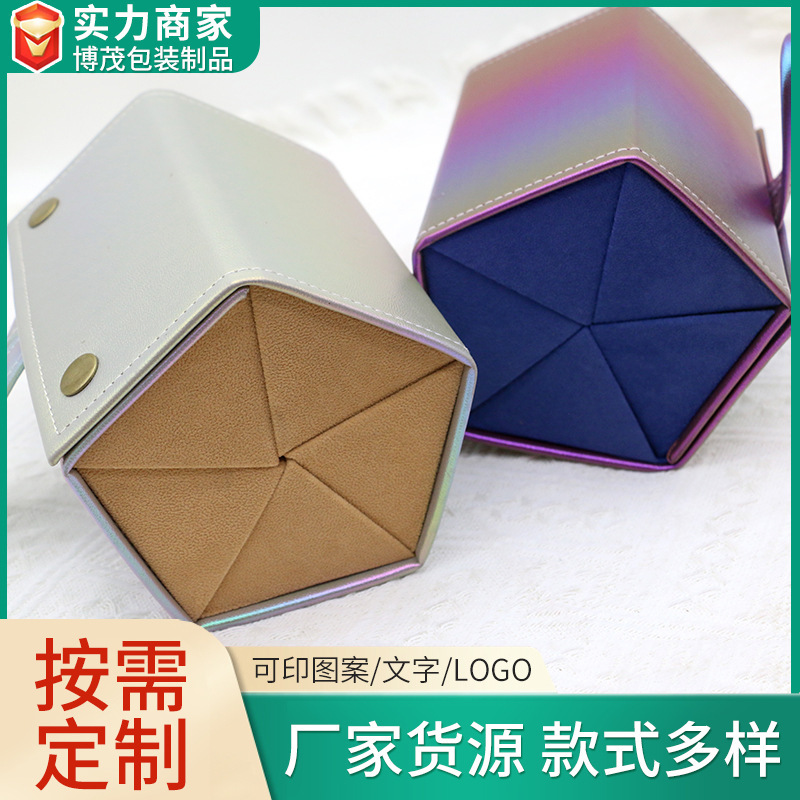 Multi-grid handmade myopia glasses case portable foldable leather travel sunglasses storage box factory printable logo