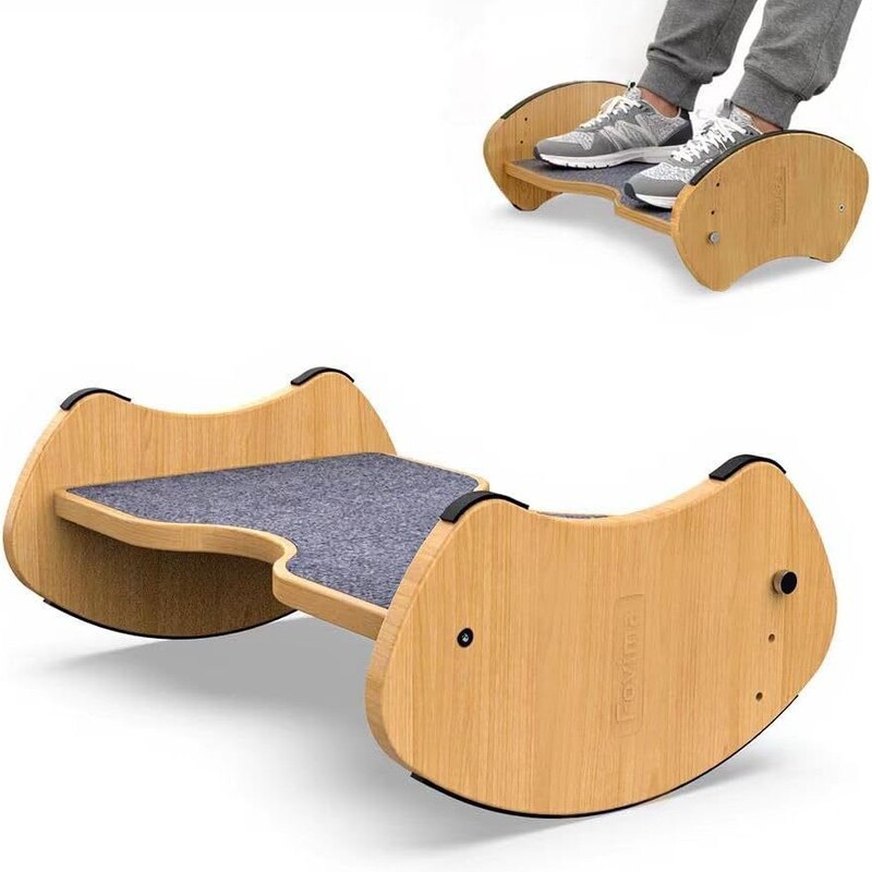 New Wooden Footrest under the Desk, Non-Slip Solid Wood Footstool, Living Room Sofa Footrest, Rocking Footstool