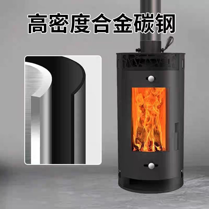 高密度合金碳钢燃木取暖炉真火柴火壁炉北欧客厅别墅陶瓷炉芯室内