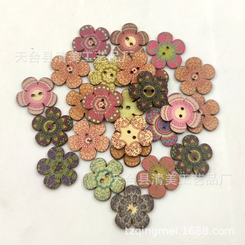 20mm registro madera contrachapada cinco Plum Flor de madera patrón decorativo ciruela mezclado 100 unidades un paquete