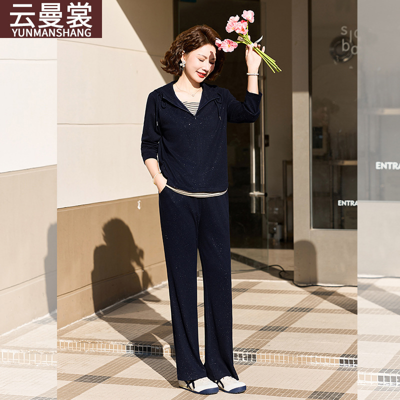 Middle-Aged Mom's Spring Sportswear Set, Stylish Sweatshirt, 2026 New Model, Fashionable Casual Two-Piece Set for Middle-Aged and Elderly Women Middle-Aged Mom's Spring Sportswear Set, Stylish Sweatshirt, 2026 New Model, Fashionable Casual Two-Piece Set for Middle-Aged and Elderly Women