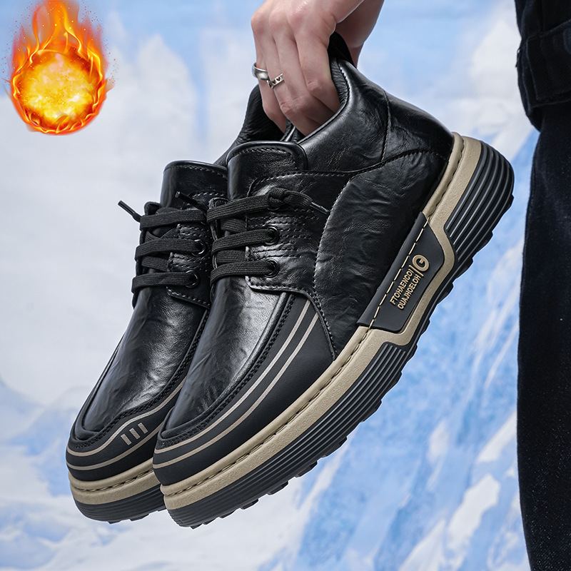 Winter solid color low insulated retro keep warm casual footwear…