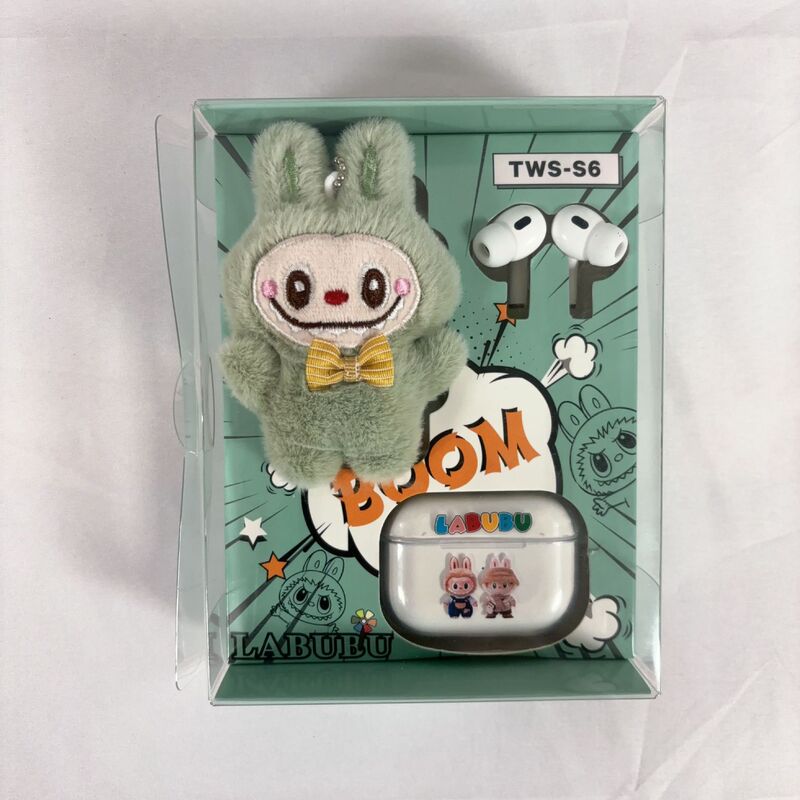 外贸TWS毛绒LABUBU蓝牙耳机无线入耳式运动降噪耳机挂件组合批发|undefined