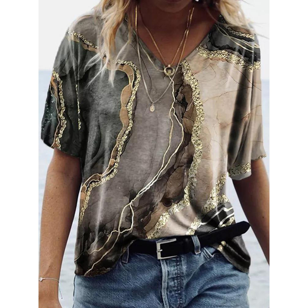 跨境爆款热卖欧美T恤 3d印花数码打印街头潮流短袖女装短袖T恤