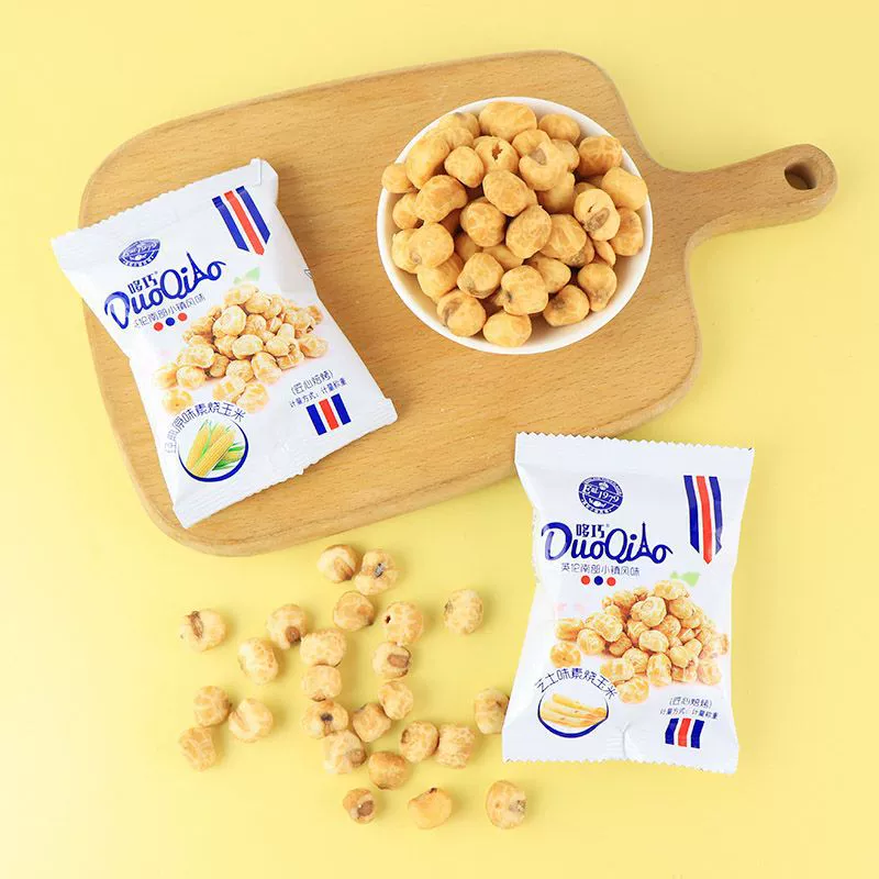 Duoqiao roasted corn kernels ready-to-eat original corn honey butter flavor popcorn snacks wholesale