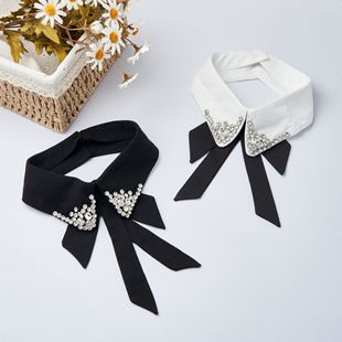 Embellished New Outer Sweater Bow Fake Collar Collar Flower Bright Diamond Decorative T-Shirt Collar Accessories