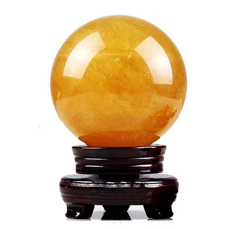 天然原石打磨天然黄色水晶球摆件方解石冰洲石摆件水晶摆件批发|undefined