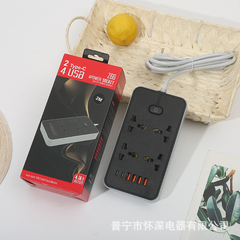 4 naranja USB + 2 verde Tipo-c Z66#3A enchufe de carga caja de regalo embalaje enchufe de alineación México