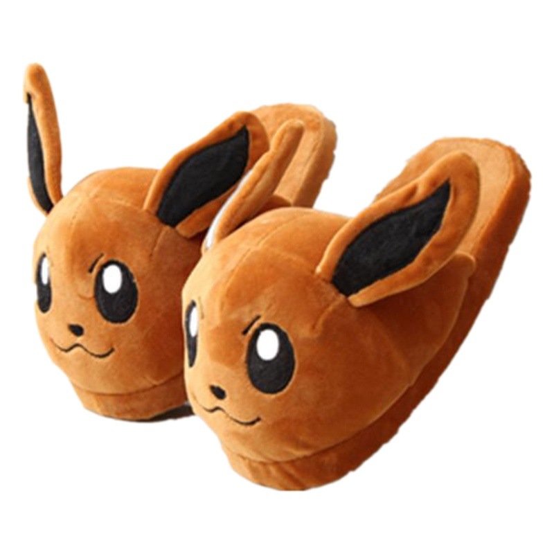 Creativo japonés bolsillo hadas Pikachu Kabi bestia muñeca pareja zapatillas de felpa zapatos del piso en stock pelo recto