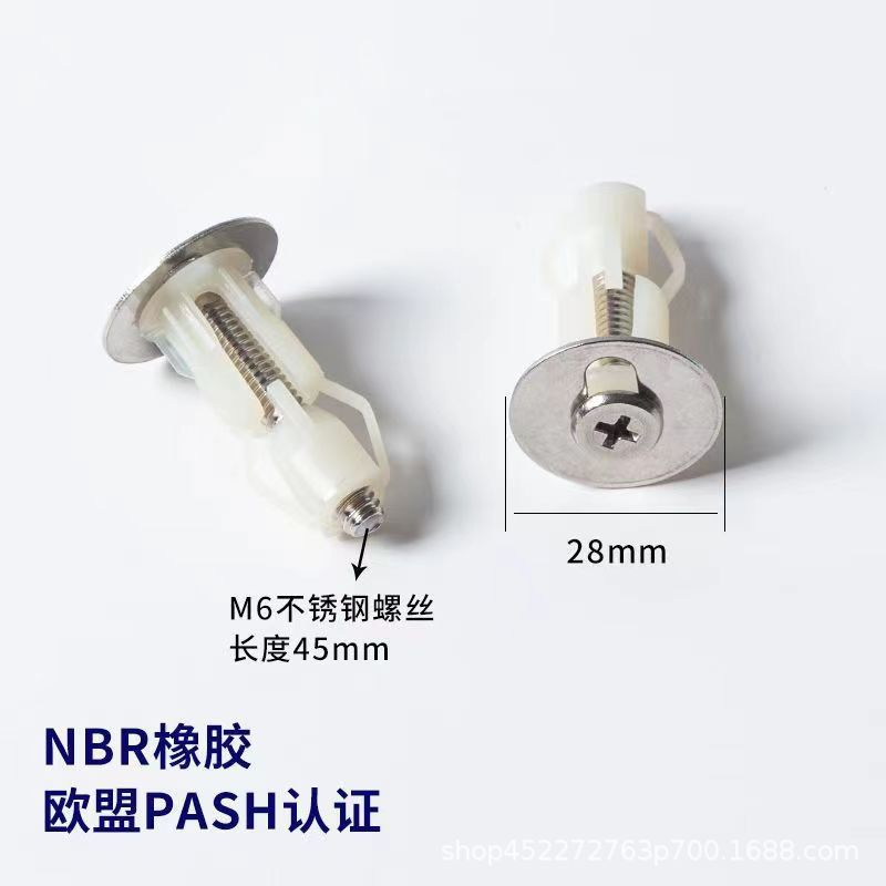 28 junta de acero inoxidable + tornillos de expansión de nylon (un par)