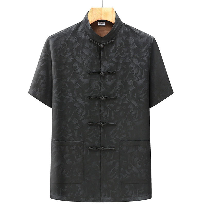 Summer set, silk shirt, with short sleeve