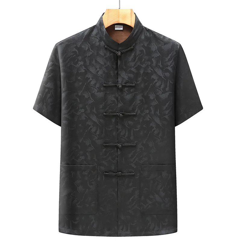Summer set, silk shirt, with short sleeve