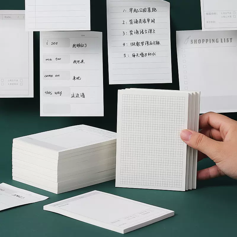 简约小方格横线便签纸学生用错题笔记便签本创意可撕便利贴批发