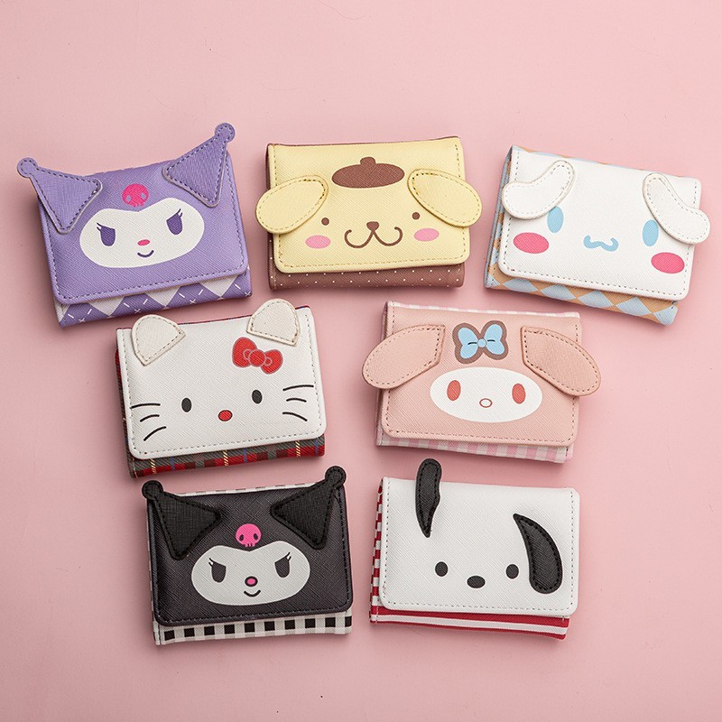 Manufacturer Cartoon Cute Cinnamoroll Dog-Themed Storage Bag Card Holder Short Wallet Coin Purse Loose Change Coin Wallet