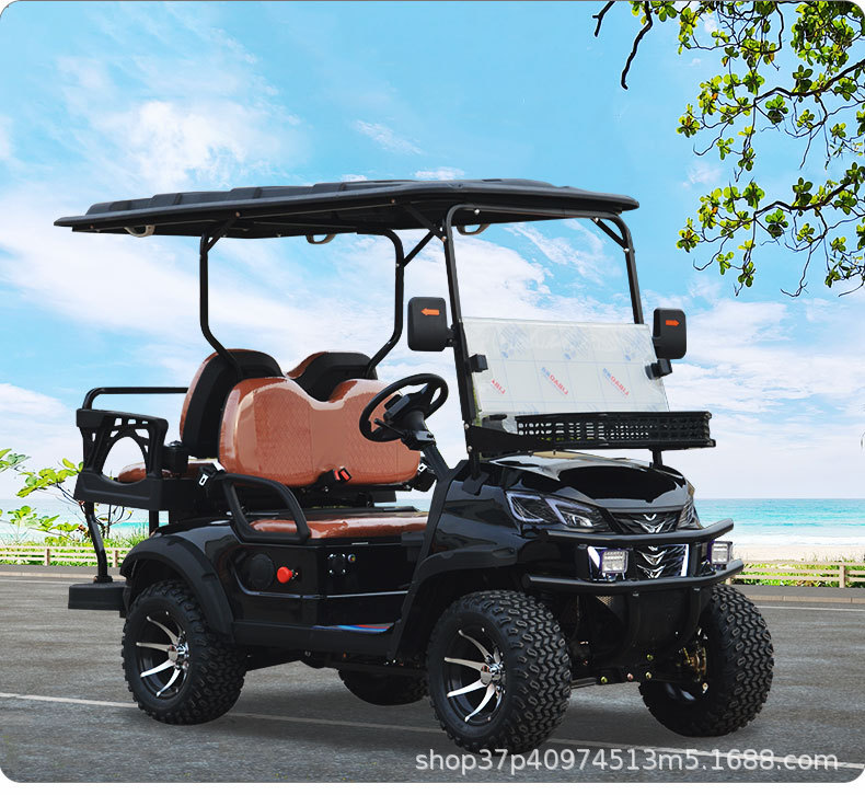 Electric golf cart course walking 2-4-6-8 scenic spots sightseeing bus hotel resort reception
