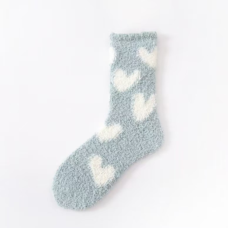 Otoño y invierno espesar coral calcetines de calcetines de calcetines de cama de peluche para niños y niñas cálidas en el hogar