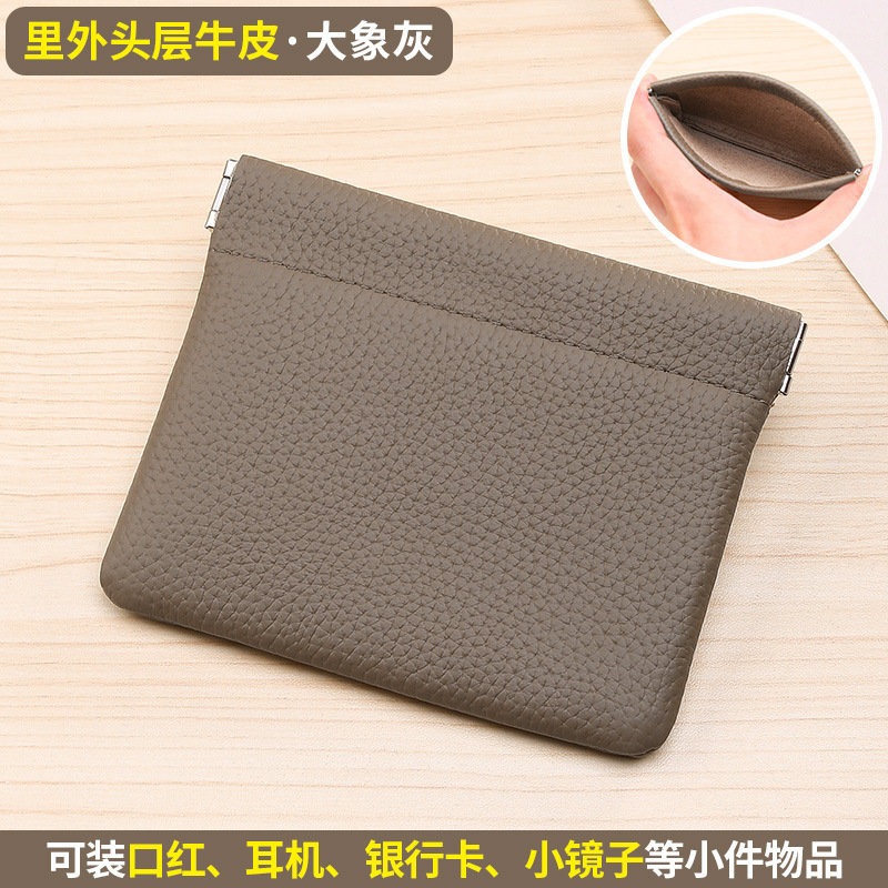 Cartera larga de piel de vaca real de capa superior autocerrada, pasaporte, licencia de conducir, conjunto de certificados, auriculares, lápiz labial, maquillaje, almacenamiento de línea de datos