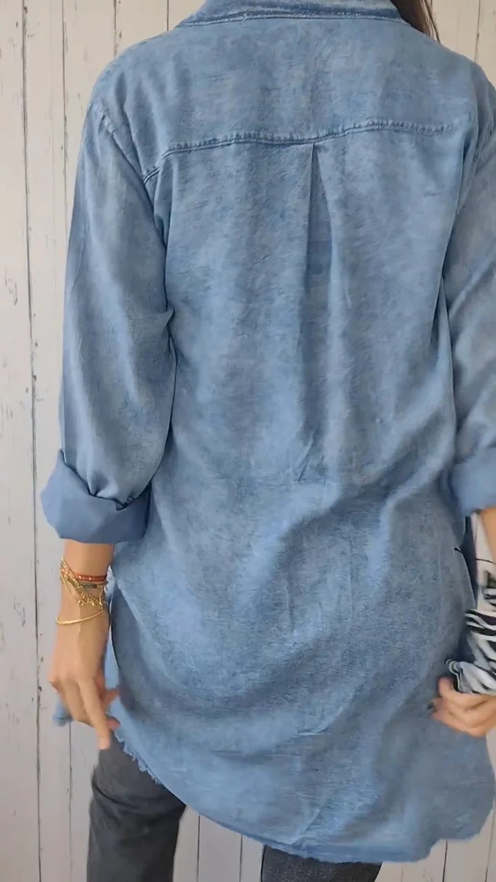 Single Breasted Placket Type Women's Streetwear Solid Color Single Breasted Coat Denim Jacket