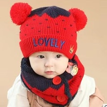婴儿针织帽子秋冬季可爱公主保暖儿童冬天男款加厚女宝宝毛线帽